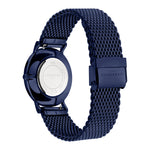 Rückansicht der LIEBESKIND BERLIN Armbanduhr - Color Up von Liebeskind Berlin mit sichtbarem Edelstahlgewebeband und Schließe.