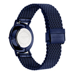 Rückansicht der LIEBESKIND BERLIN Armbanduhr - Color Up von Liebeskind Berlin in blau, mit Edelstahl-Gewebeband und Schließe im minimalistischen skandinavischen Design.