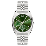 Die LIEBESKIND BERLIN Armbanduhr - The Colorful Multifunction von Liebeskind Berlin verfügt über ein grünes Zifferblatt mit drei Hilfszifferblättern, ein Edelstahlarmband und ein stylisches Multifunktionsdesign.