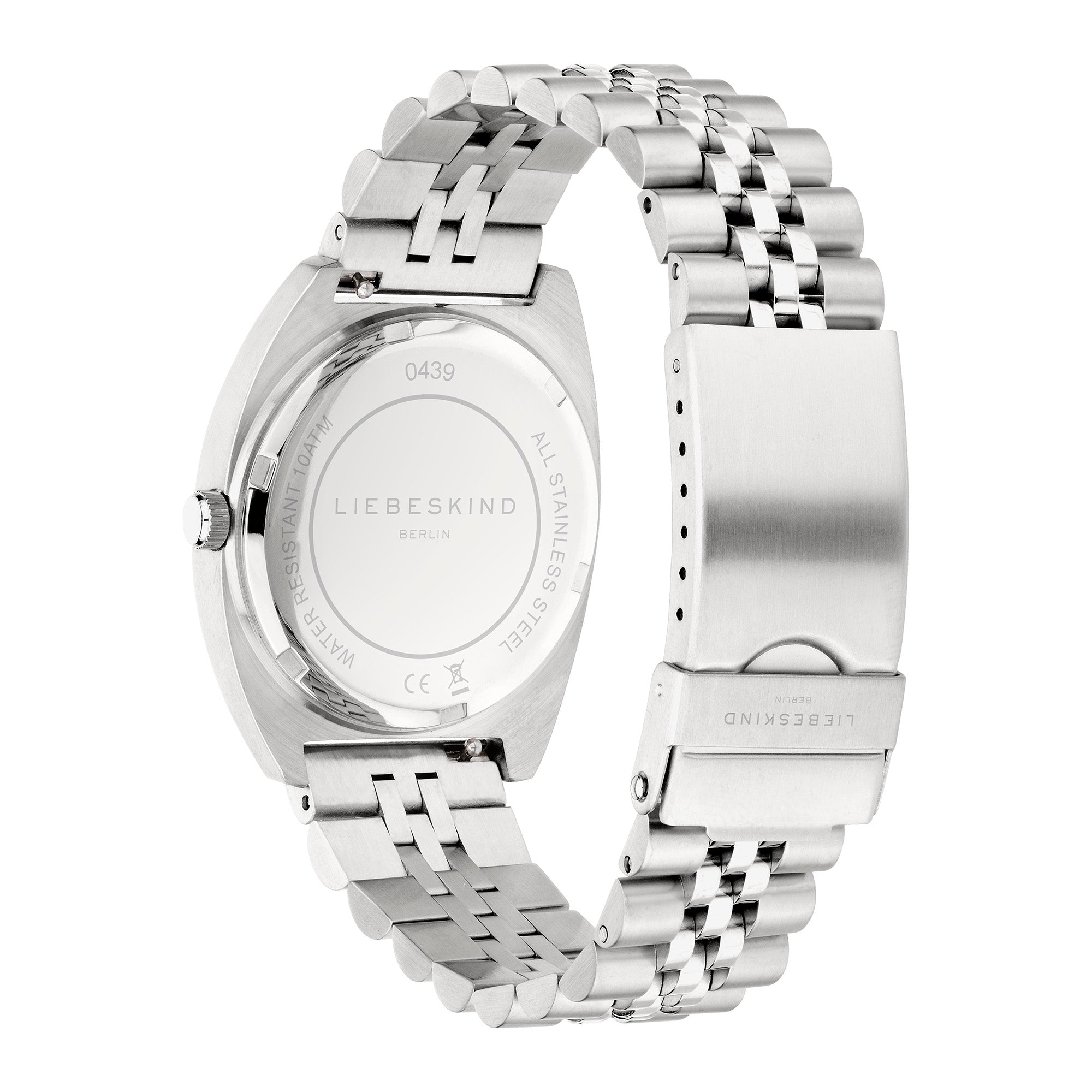 Die LIEBESKIND BERLIN Armbanduhr - The Colorful Multifunction von Liebeskind Berlin verfügt über ein elegantes Edelstahlarmband und eine gravierte Rückseite, die einen zeitlosen Stil mit einem klassischen Metallgliederdesign verbindet.