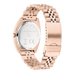 Rückansicht der LIEBESKIND BERLIN Armbanduhr - The Multifunction in Roségold, mit Edelstahlarmband und sicherer Metallschließe - eine elegante Damenuhr von Liebeskind Berlin für jeden Anlass.