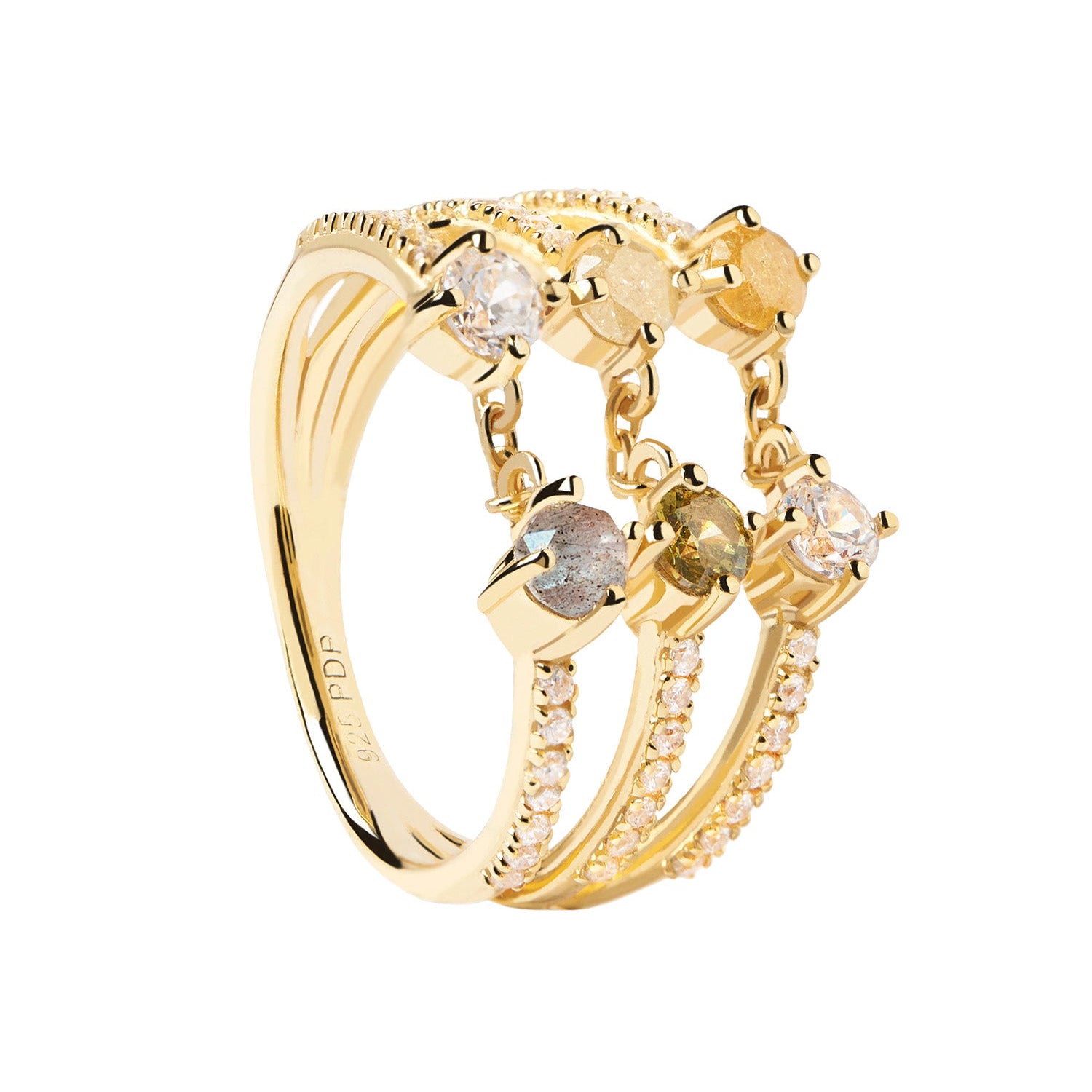 PDPaola Ring – 3 in 1 Chain Ring in 52 - Cool | Time
