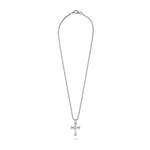 Philipp Plein Damen Halskette Valentine Cross – silberne Kette mit Kreuz-Anhänger  