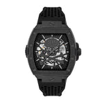 Philipp Plein The Skeleton Automatic Armbanduhr in Schwarz mit offenem Skeleton-Zifferblatt und schwarzem Armband