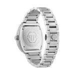 Philipp Plein The Hexagon Phantom Armbanduhr mit silbernem Metallarmband in Rückansicht