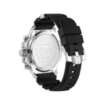 Philipp Plein The Skull Armbanduhr mit schwarzem Armband in Rückansicht
