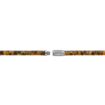 Die Rebel & Rose Halskette - Slices Tiger Lily - 4mm von Rebel & Rose wird mit geöffnetem, graviertem Silberverschluss gezeigt.