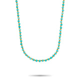 Rebel & Rose Necklace – Mix Turquoise Gold - 4mm