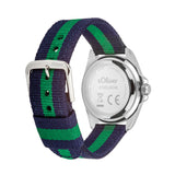 s.Oliver Jungs Armbanduhr - mit gestreiftem Canvasband