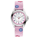 s.Oliver Armbanduhr - mit Canvasband in blumigem Design