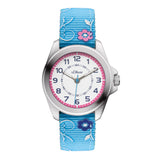 s.Oliver Armbanduhr - mit Canvasband in blumigem Design