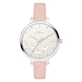 s.Oliver Armbanduhr - mit süßem Blumenprint auf dem Zifferblatt