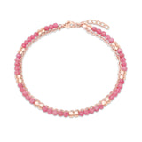 s.Oliver Fußkette - zweireihig aus Edelstahl und mit Beads