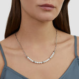 s.Oliver Halskette - mit Schmuckperlen und Edelstahlelementen