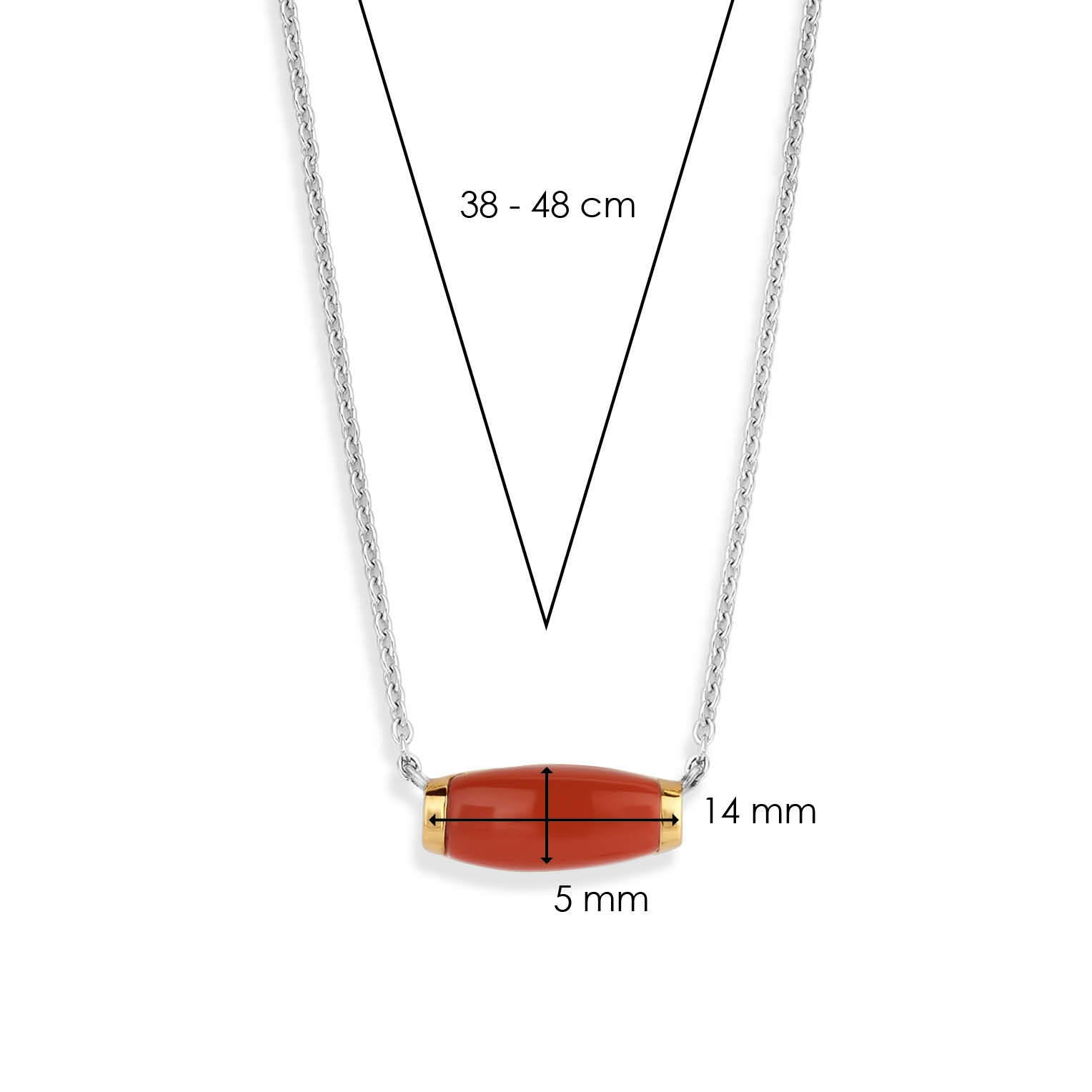 Ti Sento Milano Halskette – The Red Golden Pendant - Cool | Time