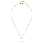 Die Tamaris Halskette - The Love Heart von Tamaris besteht aus einer zarten Goldkette mit einem kleinen herzförmigen Anhänger, der auf weißem Hintergrund zu sehen ist.