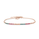Tamaris Armband - Der Regenbogen funkelnde Perlen: Zartes Goldkettenarmband mit rosa, blauen und weißen Glasperlen und verstellbarem Verschluss von Tamaris - ideal für einen stilvollen Lagenlook.