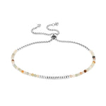 Das Tamaris Armband - Modern Pearl Fusion ist ein verstellbares Silberarmband mit mehrfarbigen Amazonit-Perlen und einem Schiebeverschluss, ideal als Damen Accessoire, abgebildet auf weißem Hintergrund.