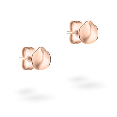 Paar kleine, runde Tamaris Ohrstecker - Modern Layering in Roségold mit organischem, leicht unregelmäßigem Design, dargestellt auf weißem Hintergrund.