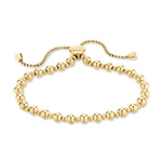 Tamaris Damenarmband aus goldfarbenem Edelstahl mit Kugelglieder-Design und praktischem Zugverschluss.