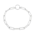 Silberne Gliederkette mit großen ovalen Gliedern und rundem Verschluss - ein eleganter Damenschmuck, der sich perfekt mit dem Tamaris Armband aus der Charm Series von Tamaris kombinieren lässt.