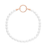 Tamaris Pearl Charms Armband mit weißen Perlen und rundem roségoldfarbenem Charm-Verschluss