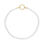 Tamaris Pearl Charms Fußkette mit weißen Perlen und goldfarbenem Charm-Verschluss 