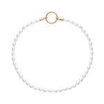 Tamaris Pearl Charms Fußkette mit weißen Perlen und roségoldfarbenem Charm-Verschluss 