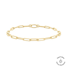 Tamaris Charms Series Fußkette in Gold mit markanter Paperclip-Gliederkette und Verschluss