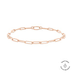 Tamaris Charms Series Fußkette in Roségold mit markanter Paperclip-Gliederkette und Verschluss