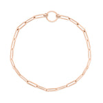 Tamaris Charms Series Fußkette in Roségold mit länglichen Paperclip-Kettengliedern und rundem Charm-Verschluss