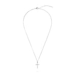 Tamaris Cross Halskette in Silber mit Zirkonia-Kreuzanhänger und längenverstellbarer Kette