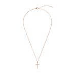 Tamaris Cross Halskette in Roségold mit Zirkonia-Kreuzanhänger und längenverstellbarer Kette