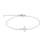 Tamaris Cross Armband in Silber mit funkelndem Kreuzmotiv aus facettierten Zirkonia-Steinen
