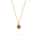 Tamaris Shiny Stones Halskette in Gold mit grünem Schmuckstein-Anhänger