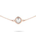 Detailansicht des Tamaris Shiny Stones Armbands in Roségold mit facettiertem klarem Schmuckstein