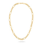 Tamaris Halskette Elegant Chunky in Gold – moderne Gliederkette mit unterschiedlich geformten Kettengliedern