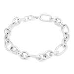 Tamaris Elegant Chunky Armband in Silber mit markanten ovalen und runden Kettengliedern und Karabinerverschluss