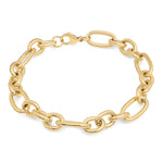 Tamaris Elegant Chunky Armband in Gold mit markanten ovalen und runden Kettengliedern und Karabinerverschluss