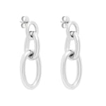 Tamaris Elegant Chunky Ohrringe in Silber mit drei ineinandergreifenden ovalen Gliedern – moderne Statement-Ohrhänger