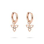 Tamaris Flower Creolen in Roségold mit abnehmbarem floralen Anhänger und funkelndem Schmuckstein