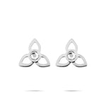 Tamaris Flower Ohrstecker in Silber mit floralem Design und zentralem Schmuckstein, Frontansicht