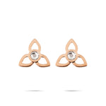 Tamaris Flower Ohrstecker in Roségold mit floralem Design und zentralem Schmuckstein, Frontansicht