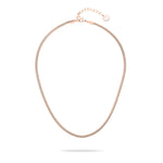 Die Tamaris Halskette - Modern Layering von Tamaris besteht aus einer roségoldenen Schlangenkette mit verstellbarem Verschluss, die auf weißem Hintergrund abgebildet ist.