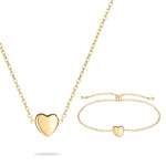 Tamaris Set - Bold Hearts: Stilvolles Schmuckset der Marke Tamaris mit Halskette und Armband, verziert mit markanten Herzanhängern - das perfekte Duo für modische Akzente.