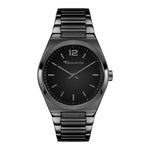 Die Tamaris Armbanduhr - The Round Basic Essential überzeugt mit schwarzem Metall, rundem Zifferblatt, silbernen Stundenmarkierungen und einem eleganten Edelstahlband - zeitlose Eleganz von Tamaris.