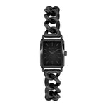 Die Tamaris Armbanduhr - Chain Watch ist eine schwarze, rechteckige Damen-Uhr mit Kettengliederarmband und minimalistischem Zifferblatt ohne Zahlen - stilvoll designt von Tamaris.
