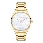 Die Tamaris Armbanduhr - Basic Elegance besticht durch ein goldfarbenes Metallarmband, goldene Stundenmarkierungen und ein edles Perlmutt-Zifferblatt - stilvoll und passend zu jedem Anlass.