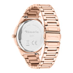 Die Tamaris Armbanduhr - Basic Elegance überzeugt mit roségoldenem Look, Edelstahlboden samt Gravur und einem edlen Perlmutt-Zifferblatt für ein stilvolles Design.