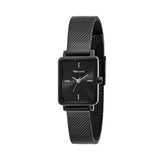 Die Tamaris Armbanduhr - Tiny Watch besticht durch ihr schwarzes, rechteckiges Design mit Mesharmband und minimalistischem Zifferblatt - perfekt für schlichte Eleganz am Handgelenk.